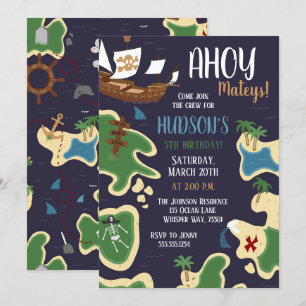 Pirate Birthday schatkaart Kaart