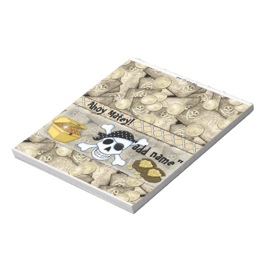 Pirate Birthday Snoep Bar Wrapper Party Favor Notitieblok (Linkerzijde)