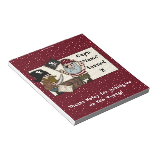 Pirate Birthday Snoep Bar Wrapper Party Favor Notitieblok (Schuin)