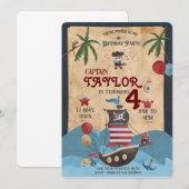 Pirate Birthday Uitnodiging voor alle leeftijden (Voorkant / Achterkant)