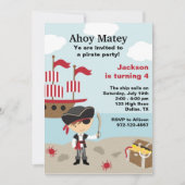 Pirate BIrthday-uitnodigingen Kaart (Voorkant)