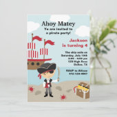 Pirate BIrthday-uitnodigingen Kaart (Staand voorkant)