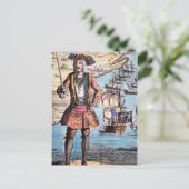 Pirate Black Bart Briefkaart (Staand voorkant)