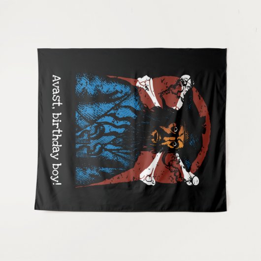  PIRATE BLACKBEARD WANDKLEED (Voorkant (horizontaal))