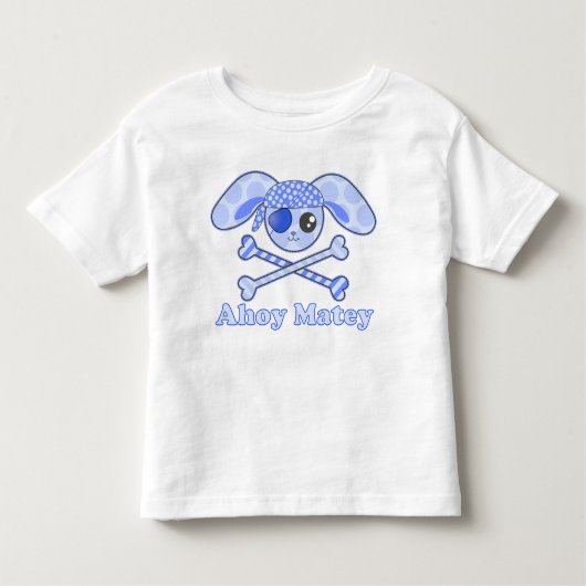 Pirate Blue Kawaii Bunny Kinder Shirts (Voorkant)