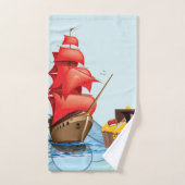 Pirate Boat streelt schattig Bad Handdoek (Handdoek)