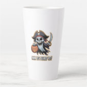 Pirate Boo – Spooky Cute Halloween Ghost sword Latte Mok (Voorkant)