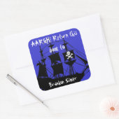 Pirate Bookplate — AAArgh! Vierkante Sticker (Envelop)