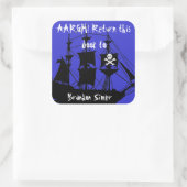 Pirate Bookplate — AAArgh! Vierkante Sticker (Tas)