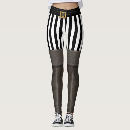 Pirate Boot Funny Halloween Party Costume Leggings (Voorkant)