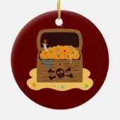 Pirate Booty Treasure Chest Keramisch Ornament (Achterkant)