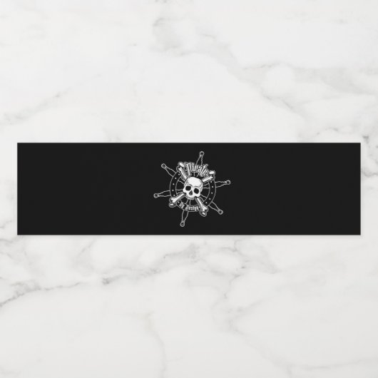 Pirate Bottle Label Waterfles Etiket (Enkel label)