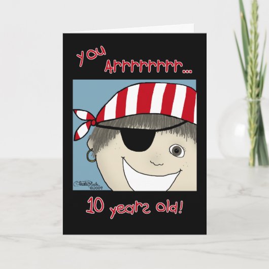 Pirate Boy 10 jaar Kaart (Voorkant)