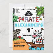 Pirate Boy 1e 2e 3e 4e 5e 6e 7e 8 Verjaardag Kaart (Voorkant)