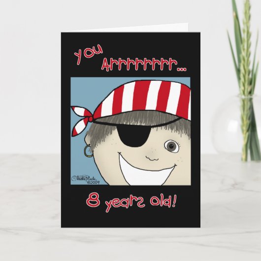 Pirate Boy acht jaar oud Kaart (Voorkant)