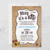 Pirate Boy Baby shower Treasure Map Kaart (Voorkant)