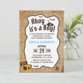 Pirate Boy Baby shower Treasure Map Kaart (Staand voorkant)