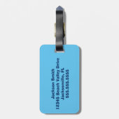 Pirate Boy Beach Summer Cute Kinder Monogram Blue Bagagelabel (Achterkant verticaal)