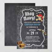 Pirate Boy Birthday Party Chalkboard Adventure Map Kaart (Voorkant / Achterkant)
