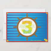 Pirate Boy Birthday Party Invitation, Ahoy Mateys! Kaart (Achterkant)