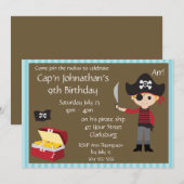  Pirate Boy Birthday Party Kaart (Voorkant / Achterkant)
