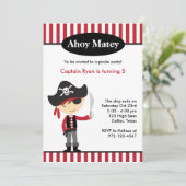 Pirate Boy BIrthday-uitnodigingen Kaart (Staand voorkant)