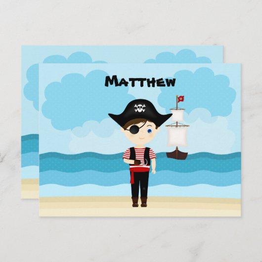 Pirate Boy Briefkaart (Voorkant / Achterkant)