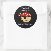Pirate Boy Custom Bookplate Sjabloon voor Kinderen Ronde Sticker (Tas)