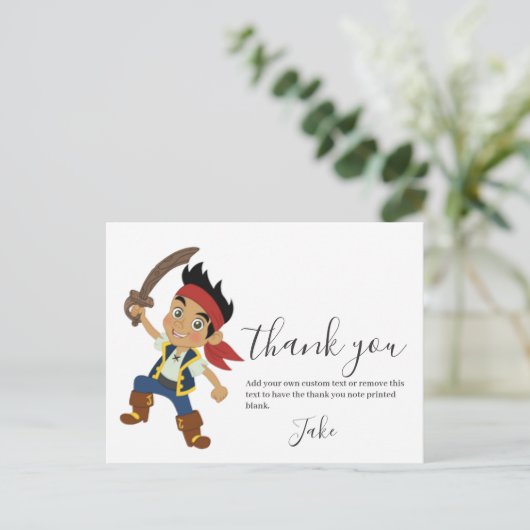 Pirate Boy Dank u Briefkaart (Staand voorkant)