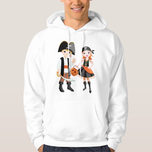 Pirate Boy En Meisje Mannen Hoodie (Voorkant)