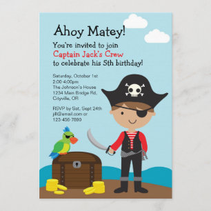 Pirate Boy Invitation Kaart