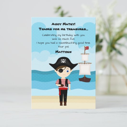 Pirate Boy Kaart (Staand voorkant)