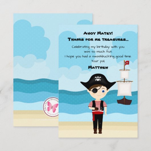 Pirate Boy Kaart (Voorkant / Achterkant)
