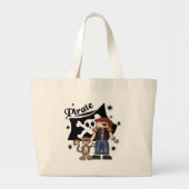 Pirate Boy met aap Grote Tote Bag (Voorkant)