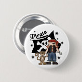 Pirate Boy met aap Ronde Button 5,7 Cm (Voorkant /achterkant)