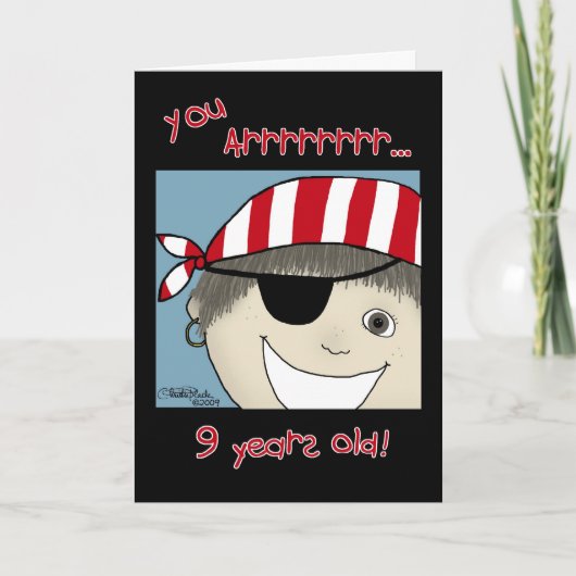Pirate Boy negen jaar oud Kaart (Voorkant)