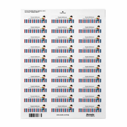 Pirate boy party etiket (Full Sheet)