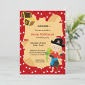 Pirate boy party kaart (Staand voorkant)