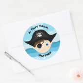 Pirate Boy Ronde Sticker (Envelop)