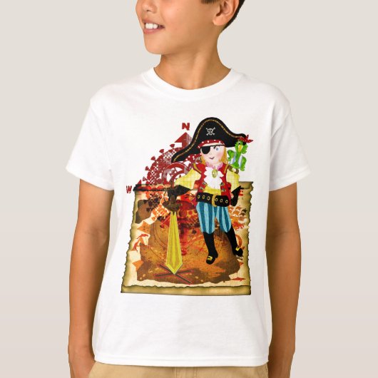 Pirate boy, schat, T-shirt (Voorkant)