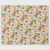 Pirate Boy Schatkaart Leuk Verjaardagsfeest Cadeaupapier (Vlak)