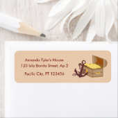 Pirate Boy Schatkaart Leuk Verjaardagsfeest Etiket (Insitu)