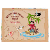 Pirate Boy Schatkaart Leuk Verjaardagsfeest Groot Cadeauzakje (Achterkant)