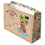 Pirate Boy Schatkaart Leuk Verjaardagsfeest Groot Cadeauzakje (Achterkant Gekanteld)