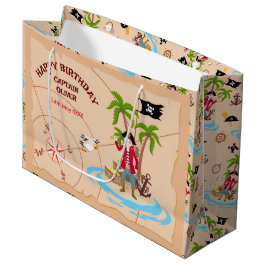 Pirate Boy Schatkaart Leuk Verjaardagsfeest Groot Cadeauzakje
