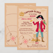 Pirate Boy Schatkaart Leuk Verjaardagsfeest Kaart (Voorkant / Achterkant)
