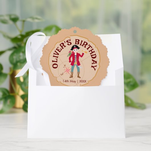 Pirate Boy Schatkaart Leuk Verjaardagsfeest Ornament Kaart (Envelop)
