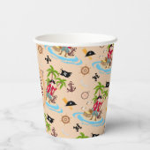 Pirate Boy Schatkaart Leuk Verjaardagsfeest Papieren Bekers (Achterkant)