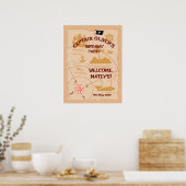 Pirate Boy Schatkaart Leuk Verjaardagsfeest Poster (Keuken)