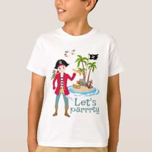Pirate Boy Schatkaart Leuk Verjaardagsfeest T-shirt